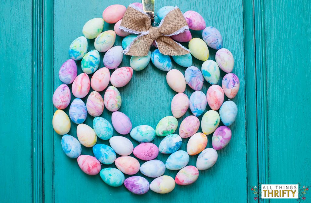 DIY Easter Egg Marblized Wreath